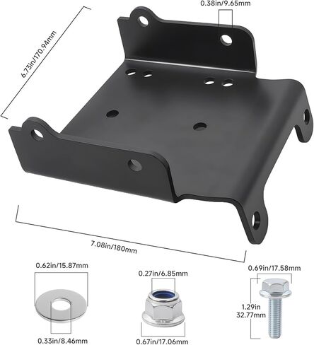 ATV Winch Mounting Bracket Kit Compatible with Suzuki King Quad 450/500 AXi/700/750 Winch Mount, Fits 2000–3600 lb Winches, 4.875" Fairlead, Standard 4-Hole 4 7/8"x 3"& 2-Hole Mounting Plate in Kuwait