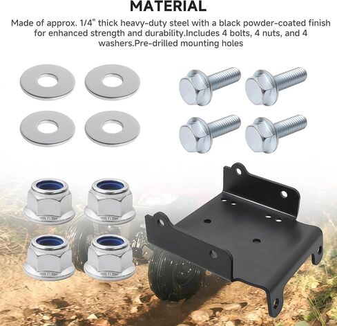 ATV Winch Mounting Bracket Kit Compatible with Suzuki King Quad 450/500 AXi/700/750 Winch Mount, Fits 2000–3600 lb Winches, 4.875" Fairlead, Standard 4-Hole 4 7/8"x 3"& 2-Hole Mounting Plate in Kuwait