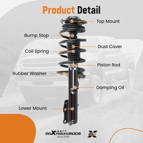 maXpeedingrods 2Pc Front Strut Assembly for Chevy Malibu 2004-2012 Pontiac G6 2005-2010 Saturn Aura 2007-2009, Complete Pair Front Shock Absorber Strut w/Coil Spring, Replace 172200 172199 in Saudi Arabia