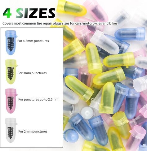 60PCS 2026 Upgraded Tire Repair Rubber Nail Kit with 4 Sizes,Fast Self-Service Screw Tire Plug Kit for Tubeless Tires Car Motorcycle,Tires Repair Kits with Box and Screwdriver in Saudi Arabia