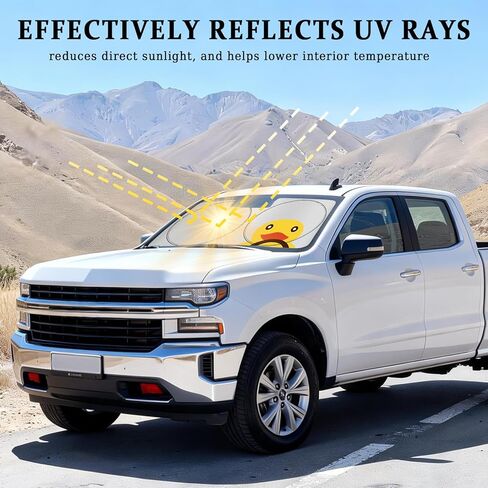 Windshield Sunshade for Chevrolet/Chevy Silverado 1500 2019-2026,Foldable Windshield Sun Shade for Silverado,Blocks Ultraviolet Rays in Kuwait