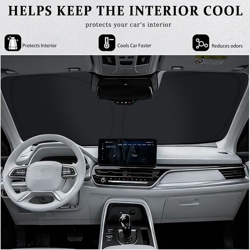 Windshield Sunshade for Chevrolet/Chevy Silverado 1500 2019-2026,Foldable Windshield Sun Shade for Silverado,Blocks Ultraviolet Rays in Kuwait