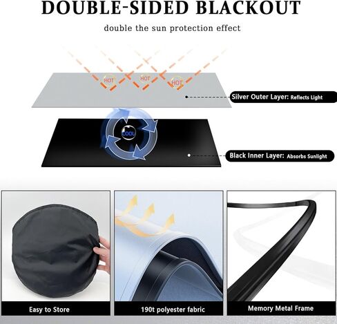 Windshield Sunshade for Chevrolet/Chevy Silverado 1500 2019-2026,Foldable Windshield Sun Shade for Silverado,Blocks Ultraviolet Rays in Kuwait