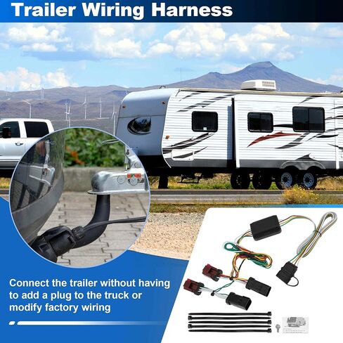 4 Pin Trailer Wiring Harness 55382 Towing Hitch Wiring Kit for Jeep Liberty 2002 2003 2004 2005 2006 2007 Connector Towing Harness Converter in Saudi Arabia