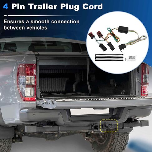 4 Pin Trailer Wiring Harness 55382 Towing Hitch Wiring Kit for Jeep Liberty 2002 2003 2004 2005 2006 2007 Connector Towing Harness Converter in Saudi Arabia