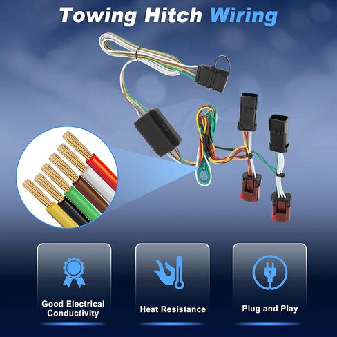 4 Pin Trailer Wiring Harness 55382 Towing Hitch Wiring Kit for Jeep Liberty 2002 2003 2004 2005 2006 2007 Connector Towing Harness Converter in Saudi Arabia