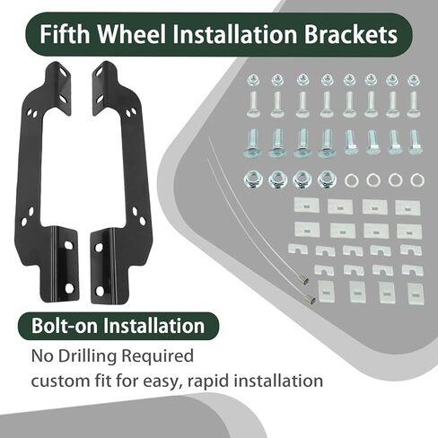 16411 5th Wheel Installation Brackets Compatible with Chevrolet Silverado & GMC Sierra 2500HD 3500HD 2500 3500 HD Excluding Cab & Chassis 2011-2019 Fifth Wheel Trailer Hitch Mounting Brakcet Kit in Kuwait