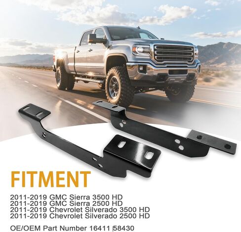 16411 5th Wheel Installation Brackets Compatible with Chevrolet Silverado & GMC Sierra 2500HD 3500HD 2500 3500 HD Excluding Cab & Chassis 2011-2019 Fifth Wheel Trailer Hitch Mounting Brakcet Kit in Kuwait