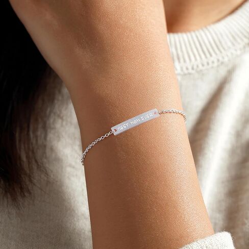 Best Mom Ever Bracelet for Women, 925 Sterling Silver Inspirational Mom Jewelry, Meaningful Gift for Mother in Saudi Arabia