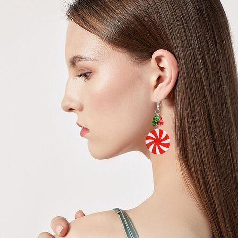 عيد الميلاد موضوع الأقراط الاكريليك لطيف سانتا كلوز الزنجبيل الرنة عيد الميلاد جوارب أقراط مجوهرات عيد الميلاد هدية in Kuwait