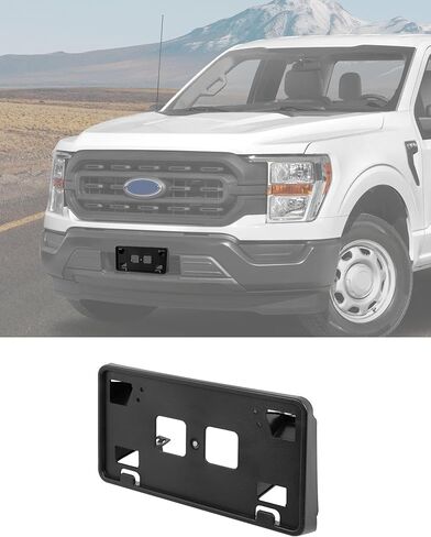 Front Bumper License Plate Frame Bracket Mount Holder Fit for 2021 2022 2023 2024 2025 Ford F150 ABS Black Exterior Accessories in Kuwait