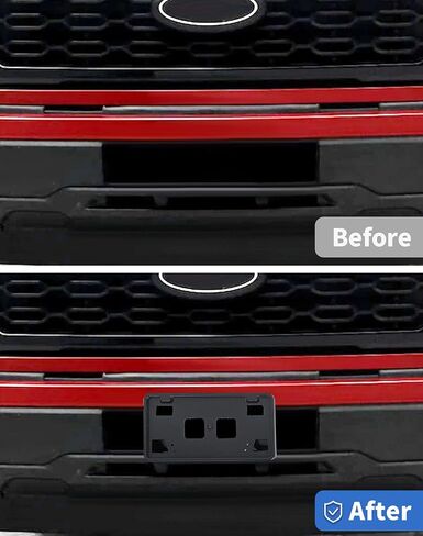 Front Bumper License Plate Frame Bracket Mount Holder Fit for 2021 2022 2023 2024 2025 Ford F150 ABS Black Exterior Accessories in Kuwait