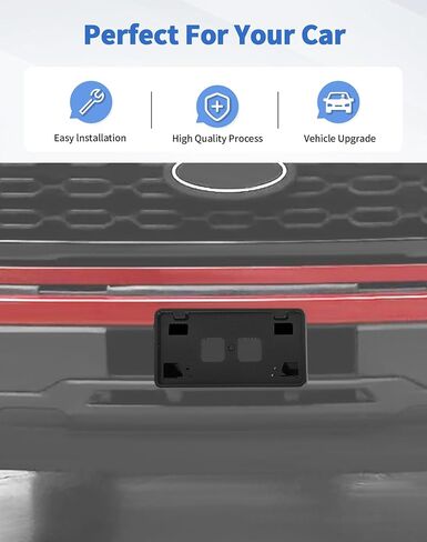 Front Bumper License Plate Frame Bracket Mount Holder Fit for 2021 2022 2023 2024 2025 Ford F150 ABS Black Exterior Accessories in Kuwait