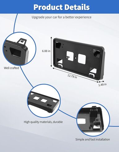 Front Bumper License Plate Frame Bracket Mount Holder Fit for 2021 2022 2023 2024 2025 Ford F150 ABS Black Exterior Accessories in Kuwait