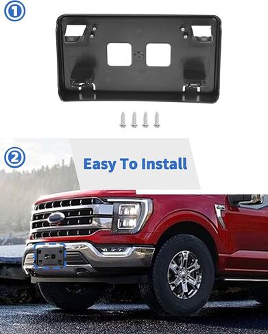 Front Bumper License Plate Frame Bracket Mount Holder Fit for 2021 2022 2023 2024 2025 Ford F150 ABS Black Exterior Accessories in Kuwait