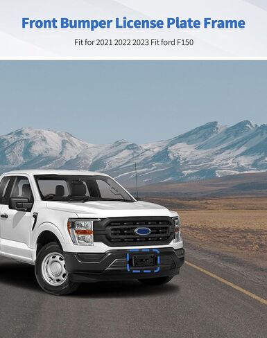 Front Bumper License Plate Frame Bracket Mount Holder Fit for 2021 2022 2023 2024 2025 Ford F150 ABS Black Exterior Accessories in Kuwait