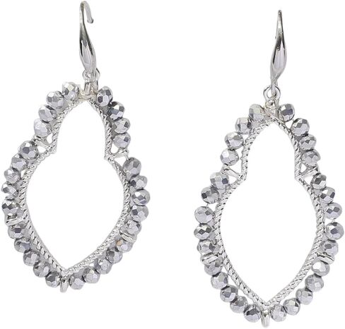 Bohemian Beaded Geometric Dangle Earrings Colorful Round Crystal Hollow Hoop Earrings for Women Boho Statement Party Jewelry in Kuwait