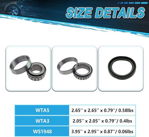 6PCS Front Wheel Hub Bearing Seal Assembly Inner Outer Replacement for Toyota Pickup 1975 1976 1977 1978 1979 1980 1981 1982 1983-1995 RWD WTA5 WTA3 WS1948 in Saudi Arabia