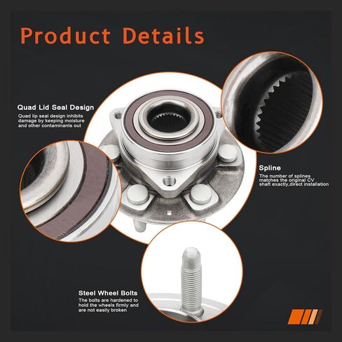 DRIVESTAR 512593 Front Rear Wheel Hub & Bearing Assembly for 18-21 for Chevrolet Traverse, 17-21 for Gmc Acadia, 17-21 for Buick Enclave, 17-21 for Cadillac XT5, 20-21 for Cadillac XT6, 6 Lugs w/ABS in Saudi Arabia