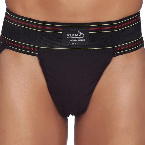Men's Athletic Wolf Stretchable Supporter Jockstraps with Cup Pocket, Ideal for Workout and Sports Quick Dry Moisture Wicking Underwear Navy Blue - Large in Kuwait