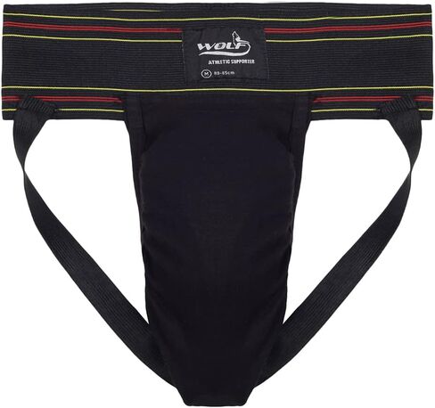 Men's Athletic Wolf Stretchable Supporter Jockstraps with Cup Pocket, Ideal for Workout and Sports Quick Dry Moisture Wicking Underwear Navy Blue - Large in Kuwait
