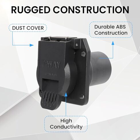 Gonice 7-Way RV Blade Trailer Connector for Chevy, Ford, GMC, Nissan, and More - Factory Tow Package and USCAR Socket Required in Kuwait