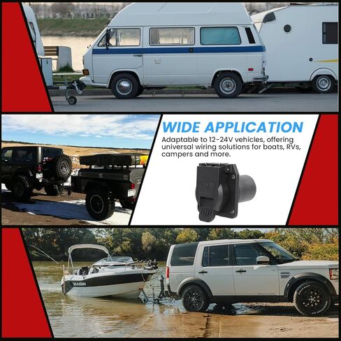 Gonice 7-Way RV Blade Trailer Connector for Chevy, Ford, GMC, Nissan, and More - Factory Tow Package and USCAR Socket Required in Kuwait