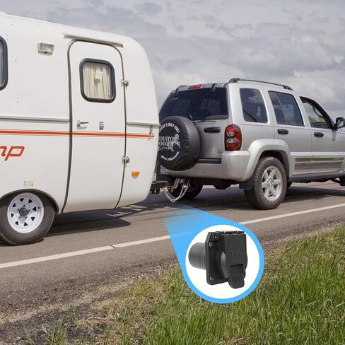 Gonice 7-Way RV Blade Trailer Connector for Chevy, Ford, GMC, Nissan, and More - Factory Tow Package and USCAR Socket Required in Kuwait