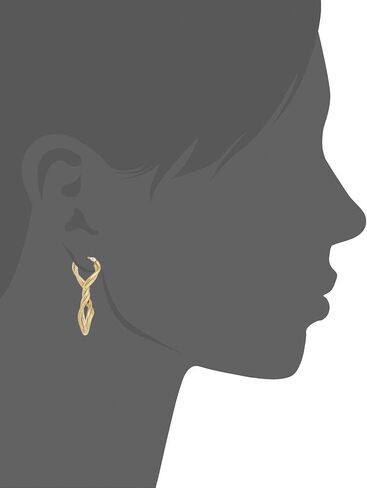 Kooljewelry 10k Yellow Gold Twisted Elongated Hoop Earrings in Saudi Arabia