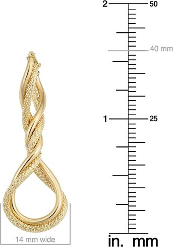 Kooljewelry 10k Yellow Gold Twisted Elongated Hoop Earrings in Saudi Arabia