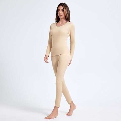 Thermal Underwear Set for Women Long Sleeve Top and Pants Base Layer Warm Stretchy Winter Loungewear(1 Set) in Saudi Arabia