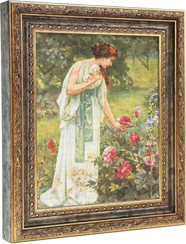 إطار عائم من القماش مقاس 8 × 10 من Abtgt، عمق 2 سم، إطار قماش مزخرف ذهبي عتيق غير لامع للمطبوعات الفنية للرسم الزيتي، عرض حائط عمودي أو أفقي، عبوة واحدة in Kuwait