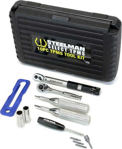 مجموعة أدوات السيارات بمستشعر TPMS مكونة من 10 قطع من Steelman، محركات وقطع عزم الدوران، مفتاح عزم دوران قابل للتعديل، سقاطة محرك 1/4 بوصة، مقابس محرك 1/4 بوصة in Kuwait