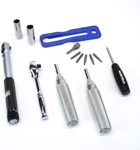 مجموعة أدوات السيارات بمستشعر TPMS مكونة من 10 قطع من Steelman، محركات وقطع عزم الدوران، مفتاح عزم دوران قابل للتعديل، سقاطة محرك 1/4 بوصة، مقابس محرك 1/4 بوصة in Kuwait