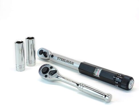 مجموعة أدوات السيارات بمستشعر TPMS مكونة من 10 قطع من Steelman، محركات وقطع عزم الدوران، مفتاح عزم دوران قابل للتعديل، سقاطة محرك 1/4 بوصة، مقابس محرك 1/4 بوصة in Kuwait