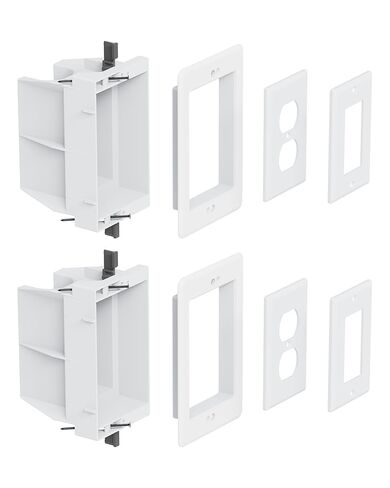 Recessed Outlet/Electrical Box Single Gang, Recessed Outlet Box for Wall Mount TV, Antenna, Phone and Cable TV, Suitable for GFCI Outlet and Standard Outlet, for Old or New Construction in Saudi Arabia