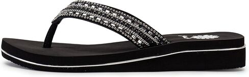 Yellow Box Women's Hardin Flat Sandal, Round Toe, 1.25 Inch Heel, 0.5 Inch Platform, Comfortable Flip-Flop in Saudi Arabia