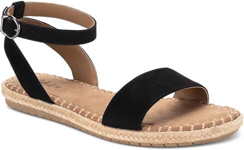 Style & Co. حزام كاحل مسطح للسيدات من جلد الغزال الصناعي Peggyy باللون الأسود 8.5 متوسط ​​(B,M) in Kuwait