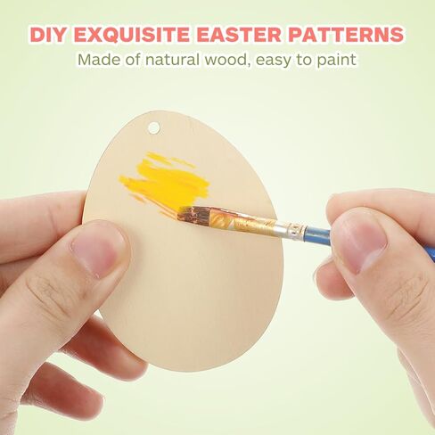 20pcs Easter Wooden Hanging Ornaments: Unfinished Egg Hanging Pendant Blank Wood Shapes for DIY Crafts Painting Spring Decor Party Decoration Gift for Kids Family Classroom in Saudi Arabia