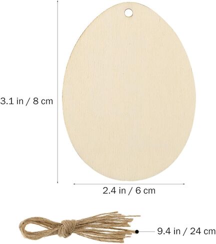 20pcs Easter Wooden Hanging Ornaments: Unfinished Egg Hanging Pendant Blank Wood Shapes for DIY Crafts Painting Spring Decor Party Decoration Gift for Kids Family Classroom in Saudi Arabia