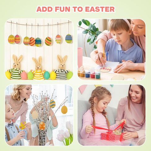 20pcs Easter Wooden Hanging Ornaments: Unfinished Egg Hanging Pendant Blank Wood Shapes for DIY Crafts Painting Spring Decor Party Decoration Gift for Kids Family Classroom in Saudi Arabia