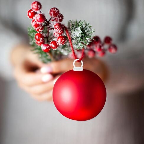 قبعات شماعات زينة إسفنجية لعيد الميلاد، 100 قطعة من غطاء كرة إسفنجية مع خطاف بلاستيكي شماعات كرات عيد الميلاد بديلة لإمدادات زينة شجرة عيد الميلاد in Kuwait