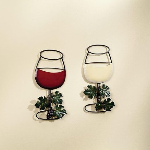 Fox Valley Traders Wine Wall Clock and Wine Glasses Decor Set in Kuwait