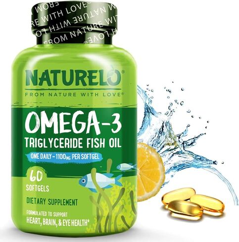 NATURELO Vegetarian DHA and Omega 3 Supplement from Algae and Chia Seed Oil for Heart, Brain and Joint Health - No Fish, Gelatin, or Artificial Sweeteners - 60 Gummies in Kuwait