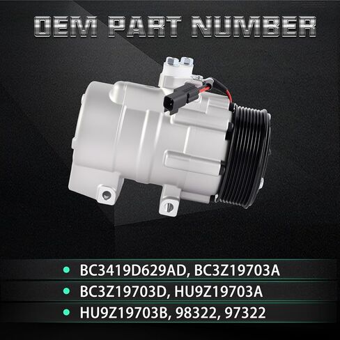 AC Compressor with Clutch Fit for 2011-2016 Ford F-250, F-350, F-450, F-550 Super Duty, 6.7L V8 Replace BC3419D629AD in Saudi Arabia
