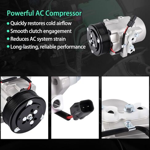 AC Compressor with Clutch Fit for 2011-2016 Ford F-250, F-350, F-450, F-550 Super Duty, 6.7L V8 Replace BC3419D629AD in Saudi Arabia