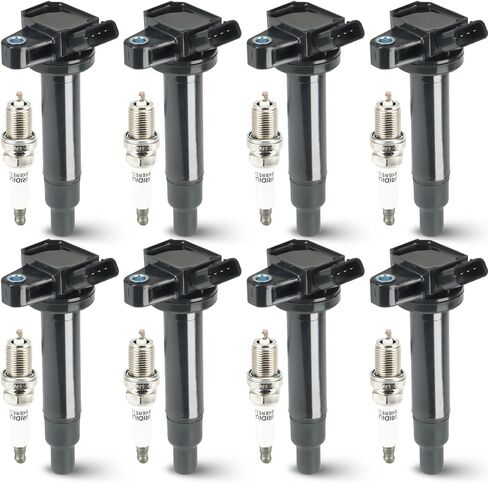8PCS Ignition Coil Pack with 8PCS Iridium Spark Plug Compatible with Toyota 4Runner Land Cruiser Sequoia Tundra Lexus LS430 GS430 SC430 GX470 LX470 4.3L 4.7L, Replace for UF230 UF493 in Saudi Arabia