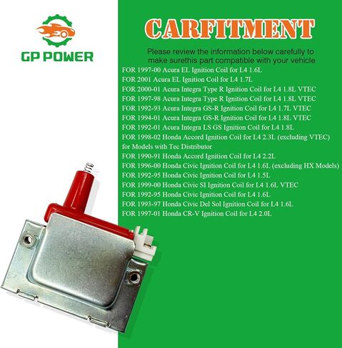 Performance Ignition Coil Pack UF89 30510-PT2-006 Set Of 1 Compatible With Acura Integra Type R GS-R LS GS EL Honda Accord Civic CR-V Civic Del Sol 1.5 1.6 1.7 1.8 2.0 2.2 2.3 L4 in Saudi Arabia