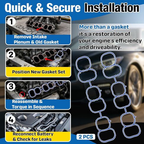 2 Pcs MS97220 Fuel Injection Plenum Gasket - Intake Manifold Seal Set,Compatible with Select Nissan (Altima, Pathfinder, Murano, Quest 3.5L) Models,Compatible with Infiniti (QX60, JX35 3.7L) Models in Kuwait