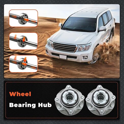 labwork 2pcs تحمل العجلة الأمامية واستبدال المحور لتويوتا 4Runner 2003-2019 لاستبدال FJ Cruiser 2007-2009 Tacoma 2005-2019 6 مسامير العروة مع ABS 950-004 in Saudi Arabia